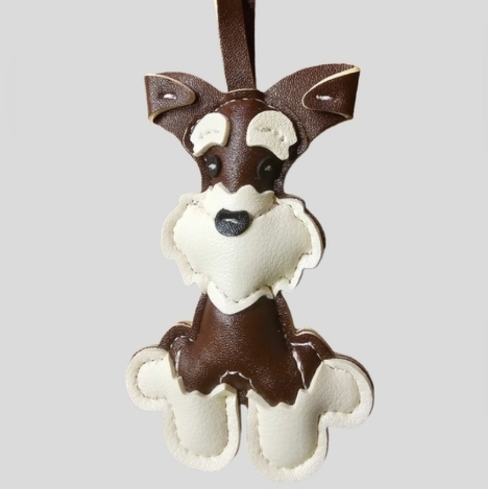 Bag Charm Schnauzer Dark Brown